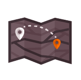 QuickTotes map icon move from one place to the next